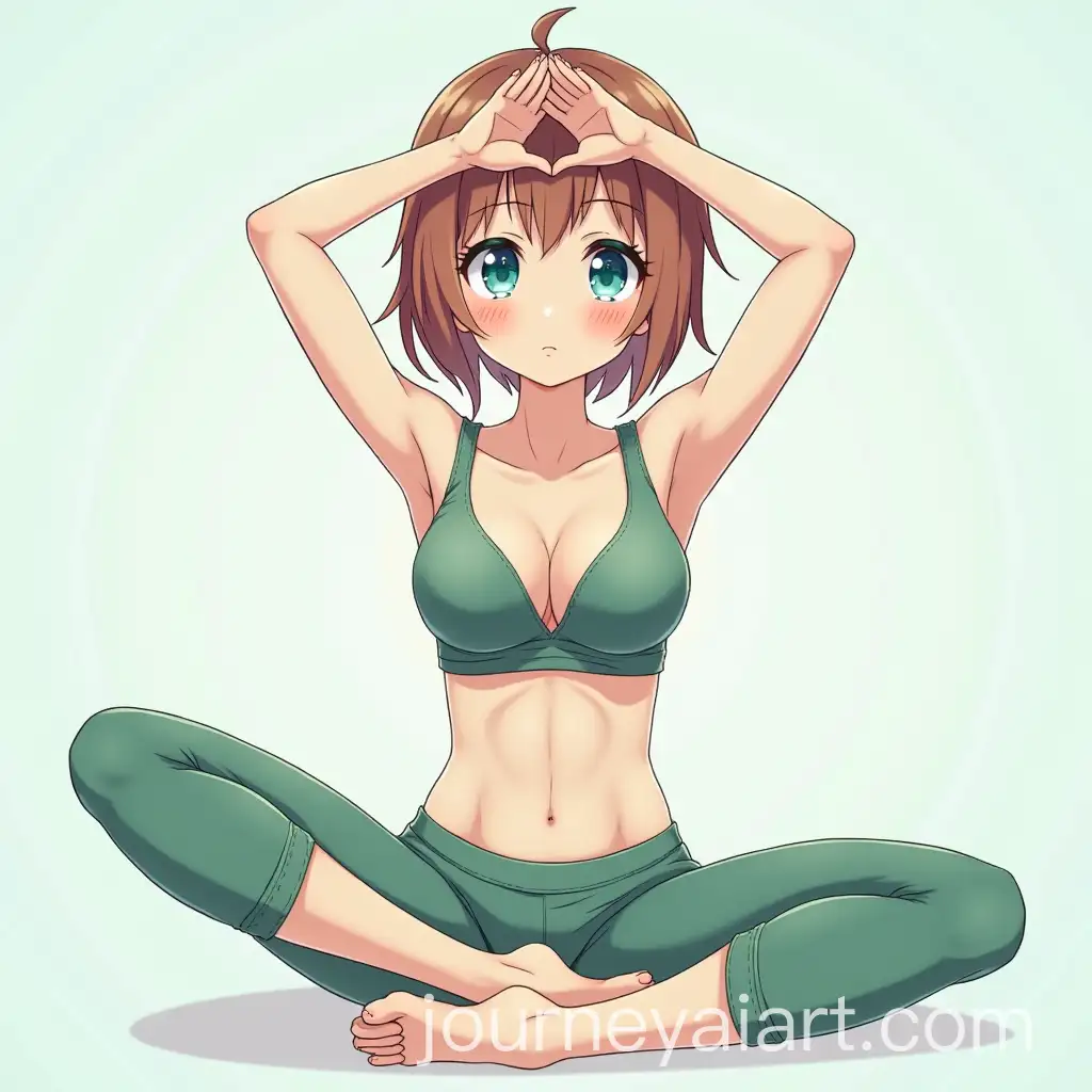 Anime-Character-Practicing-Yoga-with-GreenBlue-Eyes