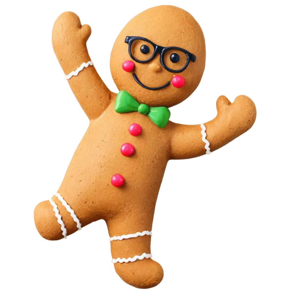 Smiling-Gingerbread-Man-with-Glasses-and-Yellow-Glaze-PNG-for-Festive-Designs