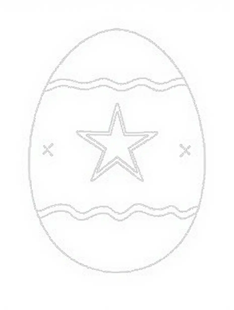 Easter-Egg-with-Star-Design-for-Coloring