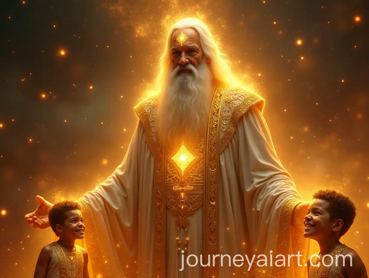 Celestial-Guardian-Ibrahim-with-Children-in-a-Cosmic-Landscape