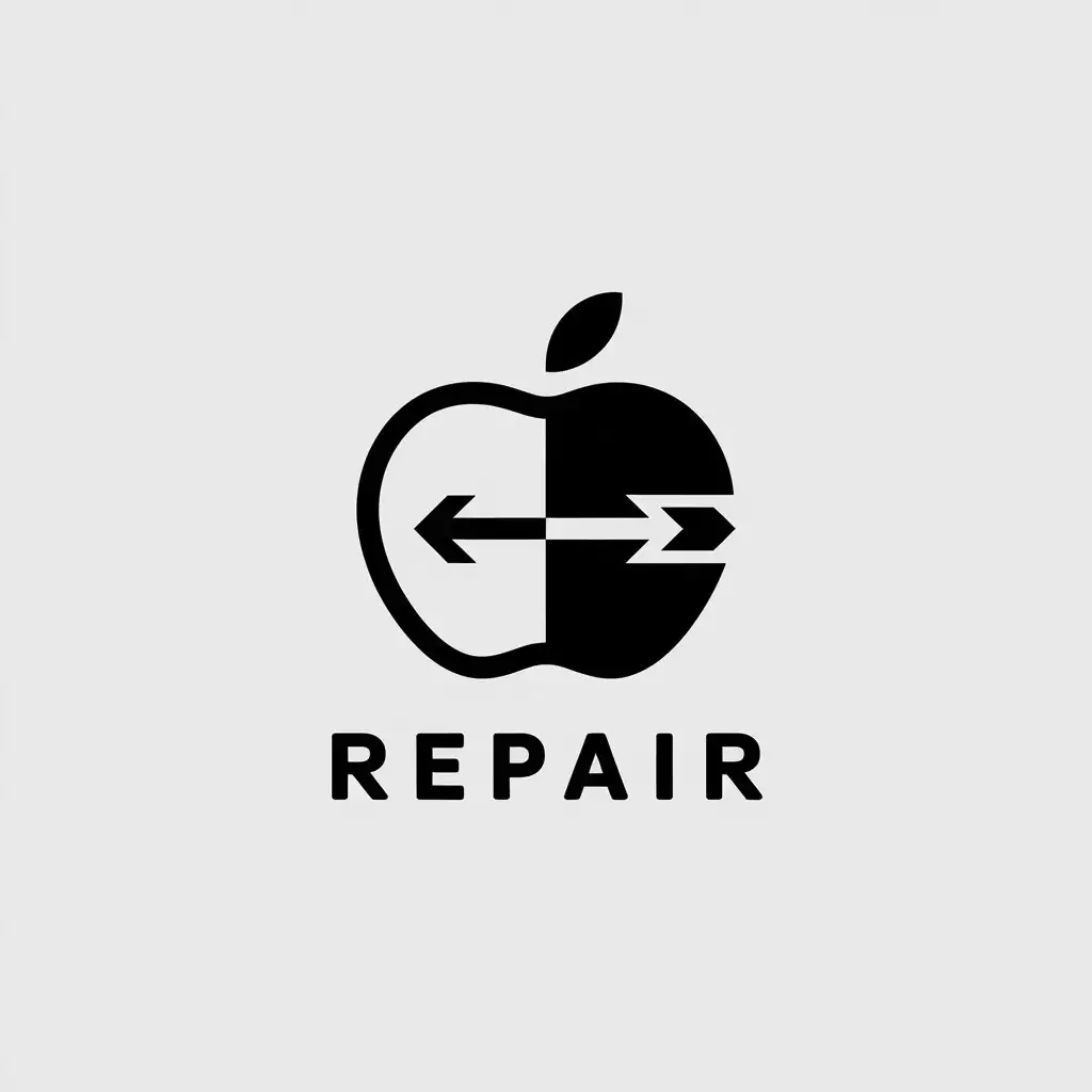 LOGO-Design-for-Repair-Minimalistic-Apple-Symbol-with-Arrow-for-Computer-Industry