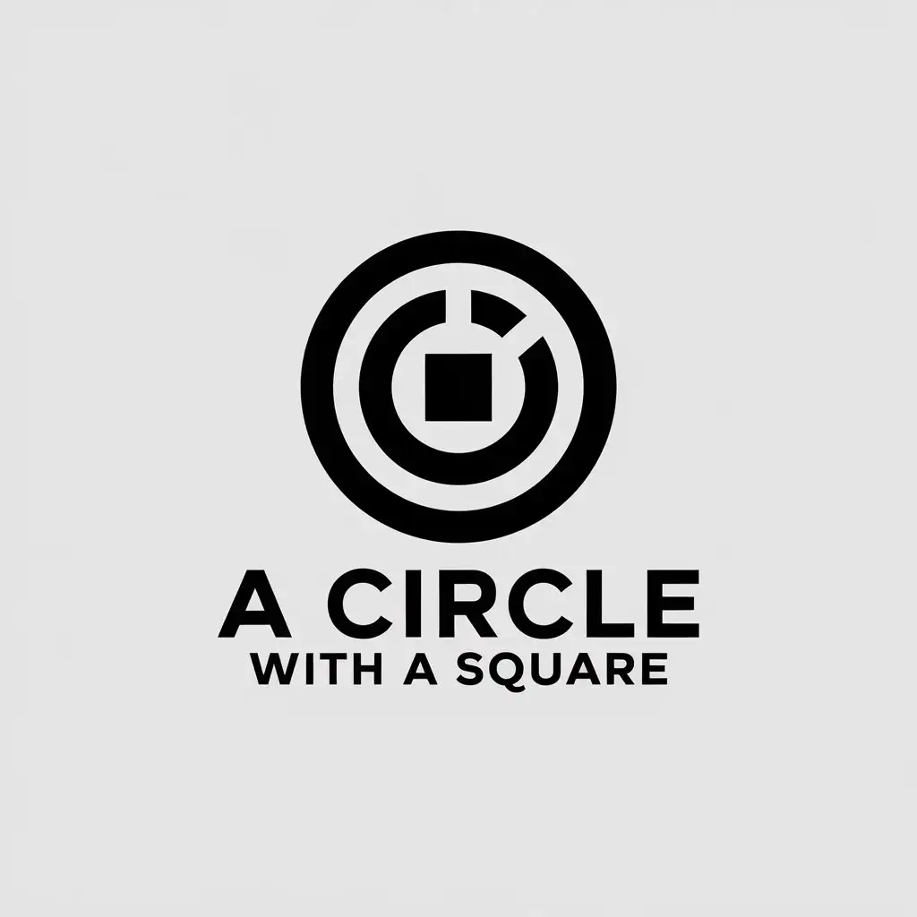 LOGO Design for Construction Essence Minimalist Circle Square Symbol with Clear Background