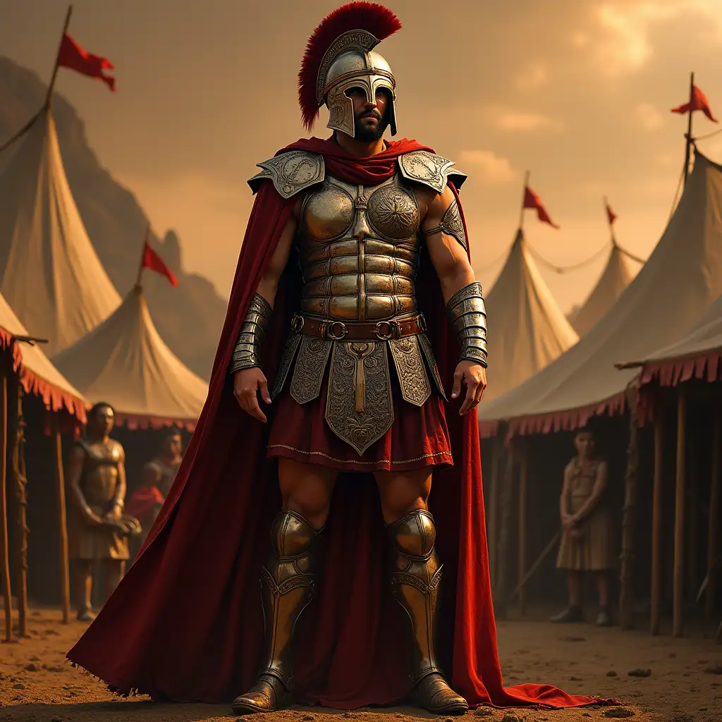 The gladiator under a tent