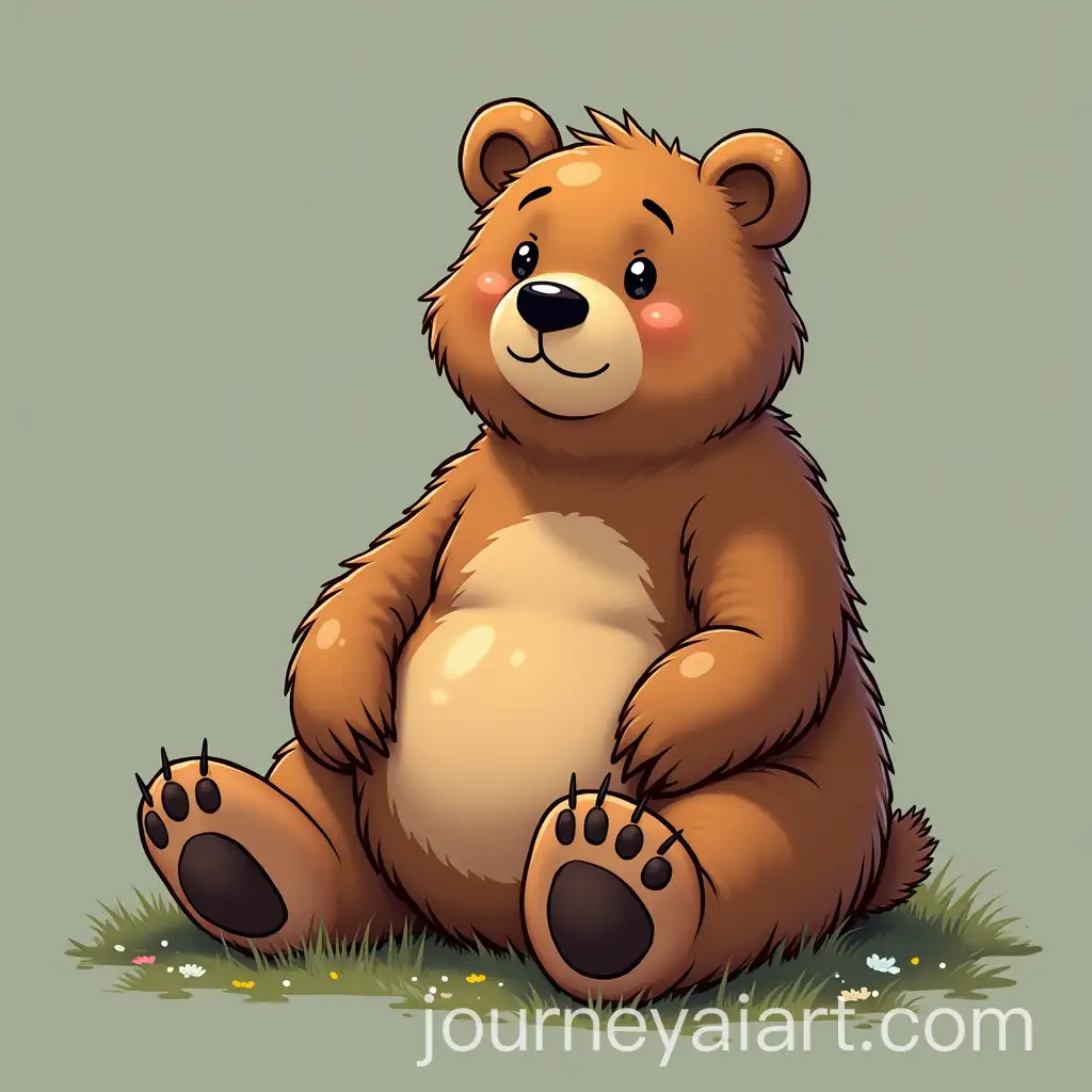 Lazy-Sitting-Bear-in-Natural-Forest-Setting