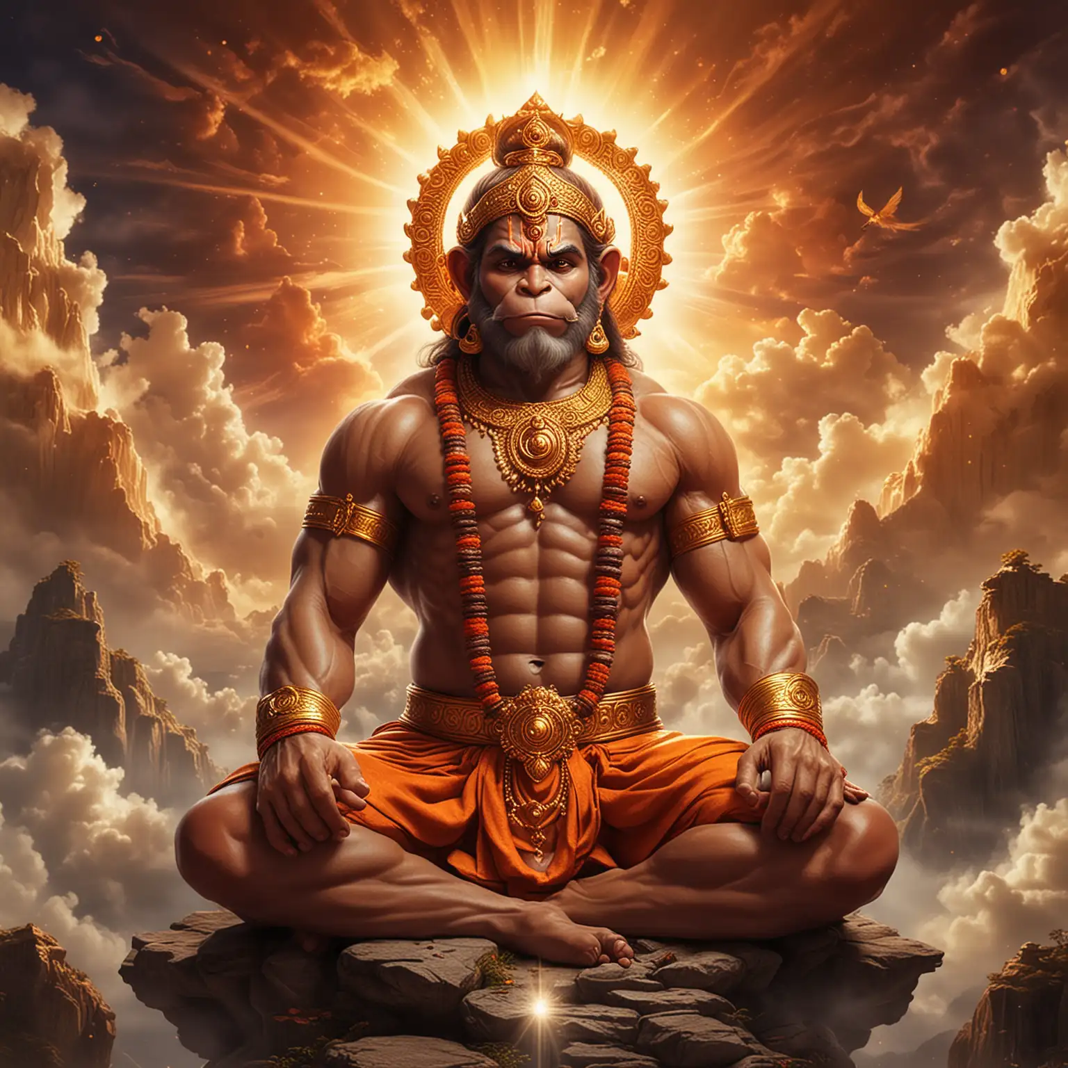 Lord-Hanuman-Meditating-in-a-Divine-Heavenly-Landscape