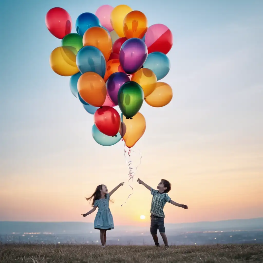 Joyful Birthday Celebration with Colorful Balloons