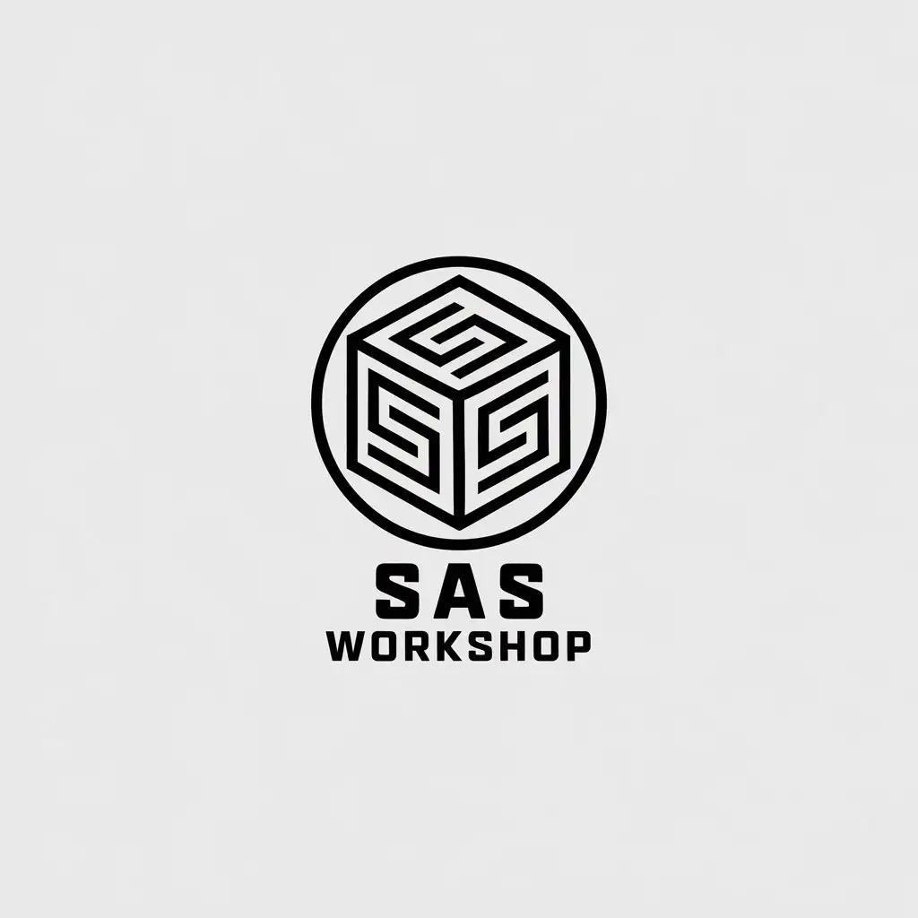 LOGO Design for SAS Workshop 3D Minimalistic Vector Logo for Technology Industry