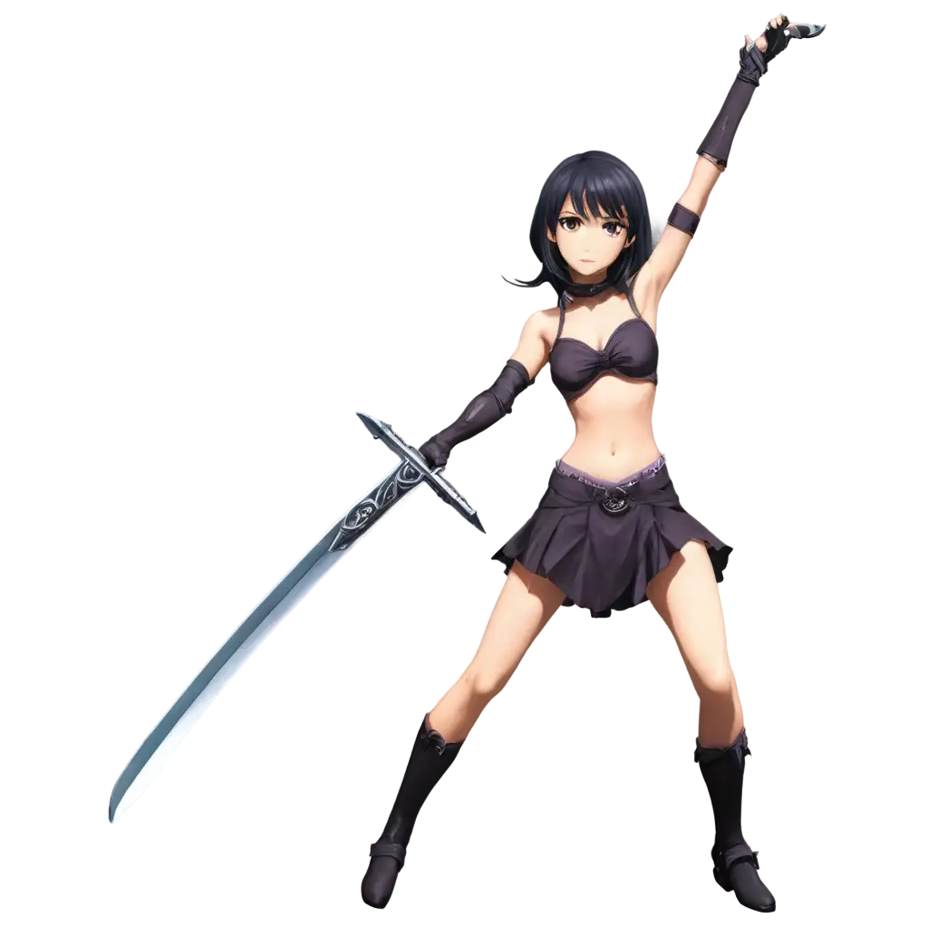 Short-Anime-Lady-Fighting-with-Sword-PNG-Image-Dynamic-Illustration-for-Digital-Art