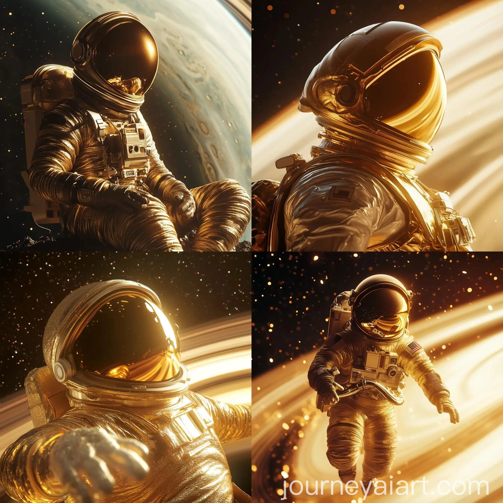 Golden-Space-Suit-Astronaut-on-Saturn-Planet