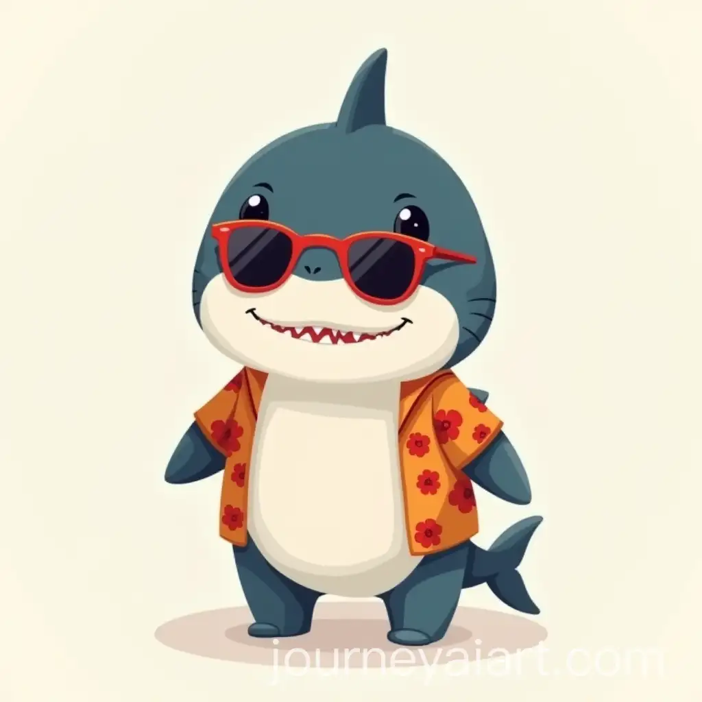 Chibi-Shark-Wearing-Orange-ButtonUp-Shirt-and-Red-Sunglasses