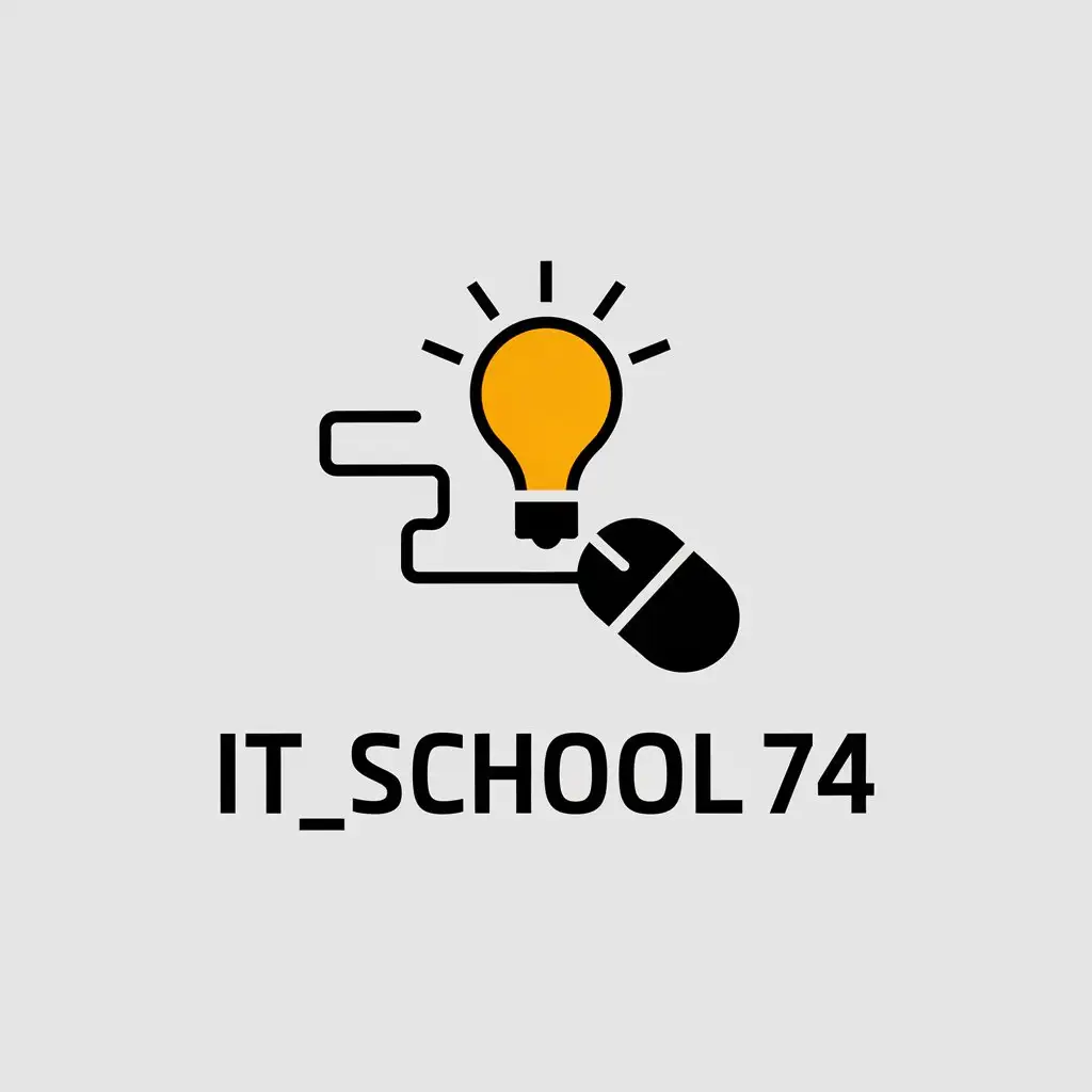 LOGO Design for ITSchool74 Modern Vector with Information Technology Symbol for the Tech Industry