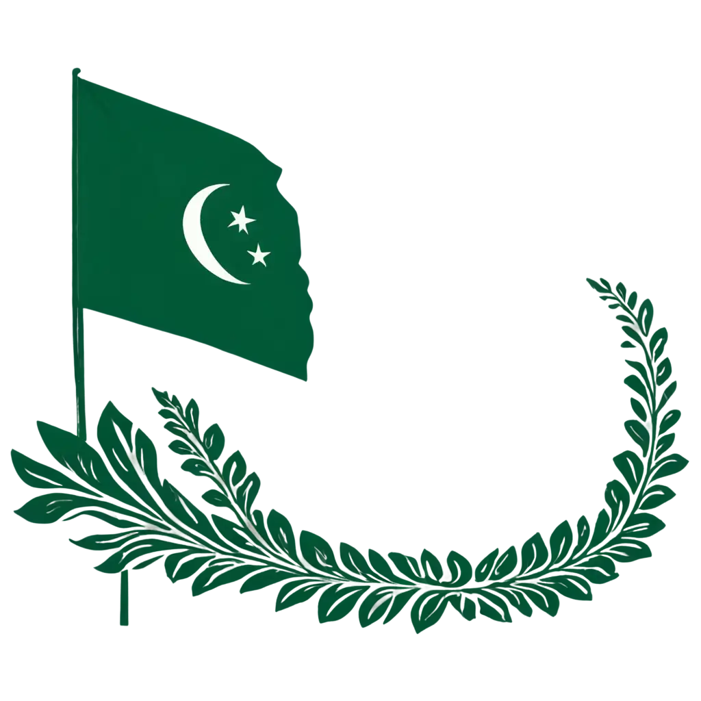 Minimalist-Pakistan-Flag-PNG-with-Cultural-Truck-Art-Motifs-Vibrant-and-Elegant