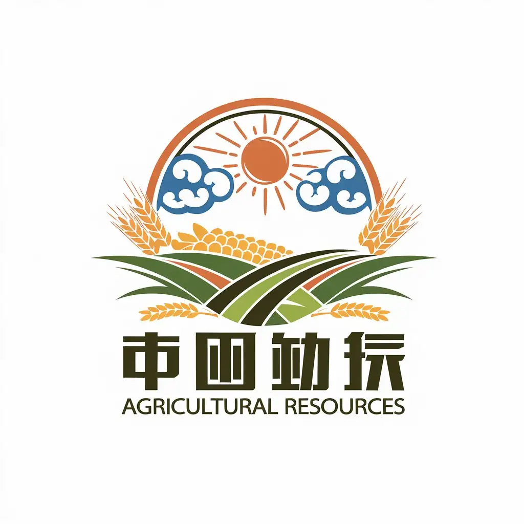 a vector logo design,with the text "Tianfeng agricultural resources", main symbol:sky agriculture,Moderate,be used in agriculture industry,clear background