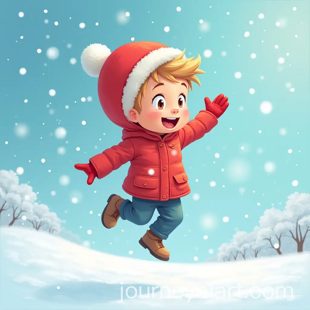 Cartoon-Child-Soaring-Through-Snowfall