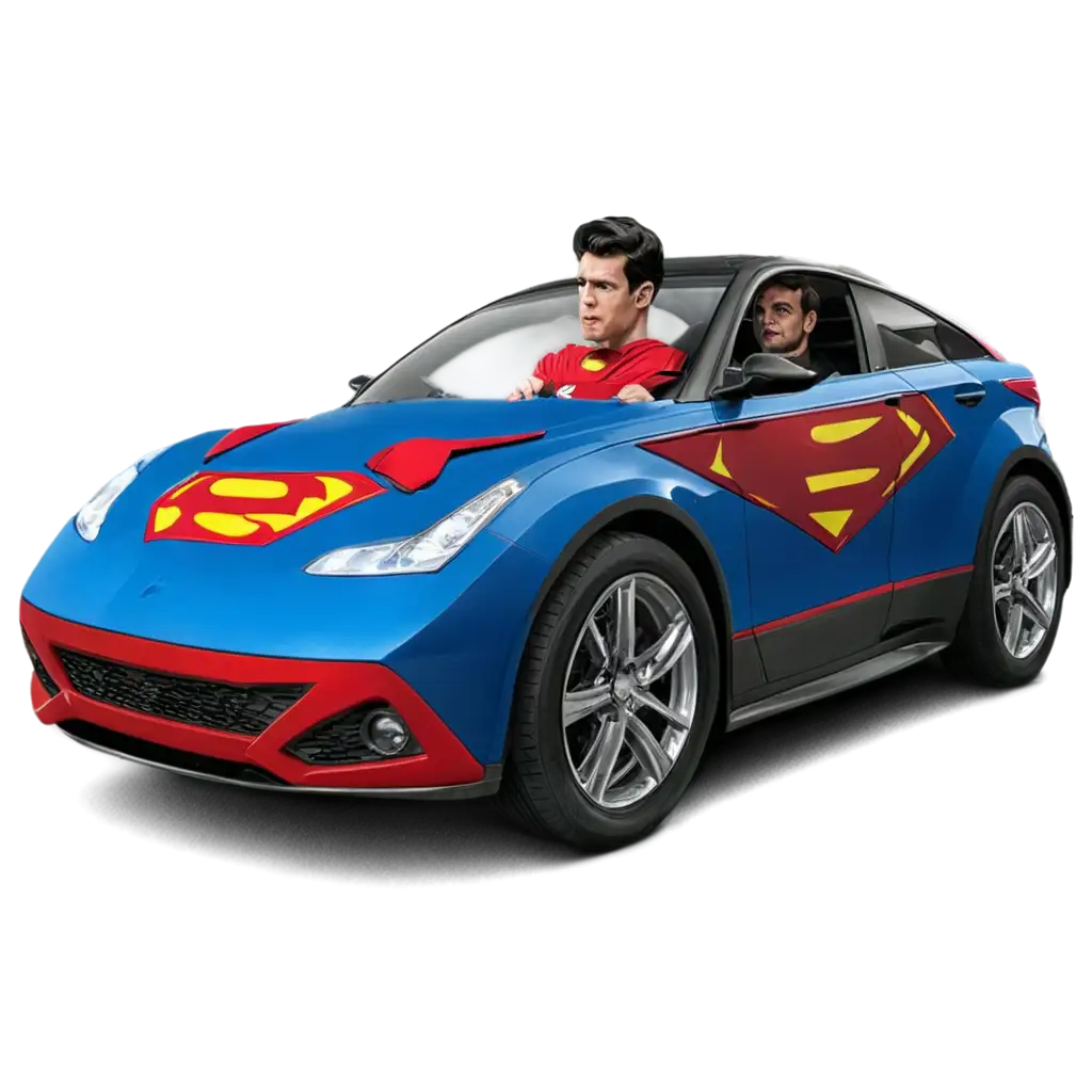 Superman driving car