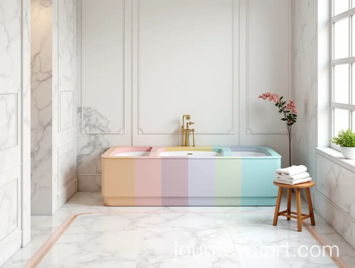 Luxurious-LGBTQInspired-Bathroom-with-Marbled-Floor-and-Gold-Accents