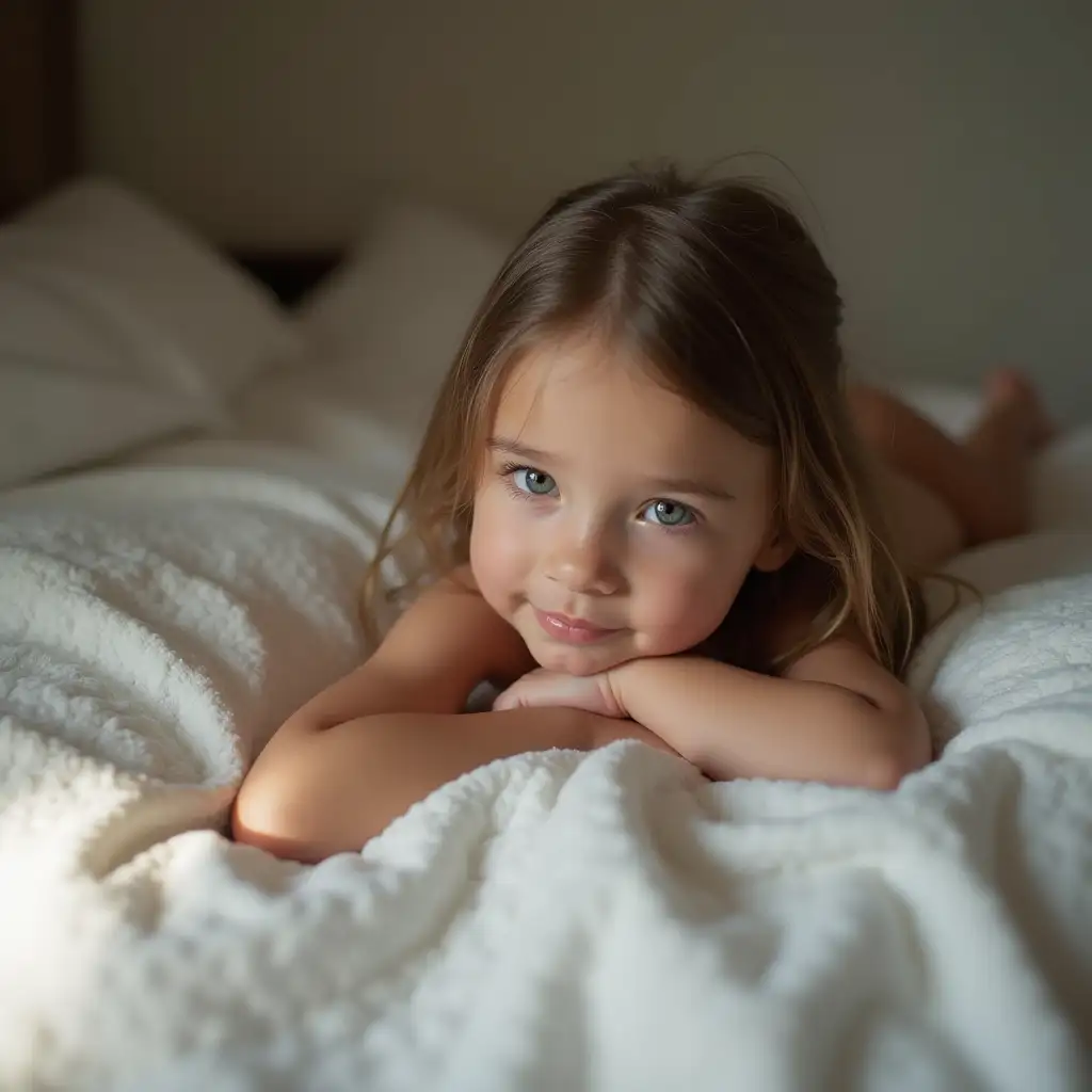 Innocent-Girl-Relaxing-on-a-Bed