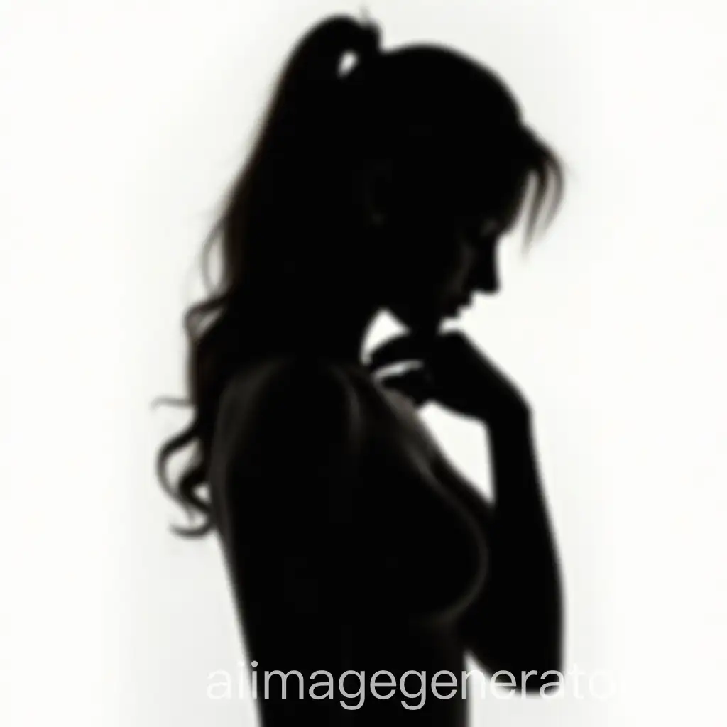 Elegant-Silhouette-of-a-Woman-Holding-Chin-in-Profile