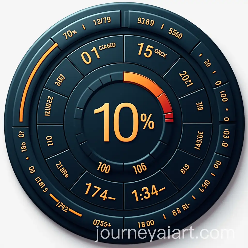 Circular-Dashboard-with-Numeric-and-Button-Elements-for-Control-Interface