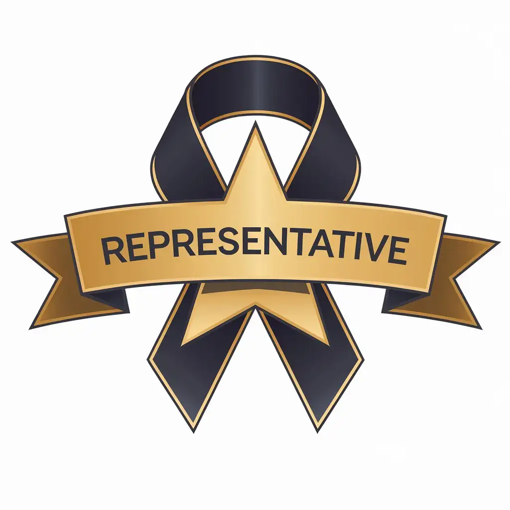 LOGO Design for Representative Gold Ribbon and Star with Text Integration for Education Industry