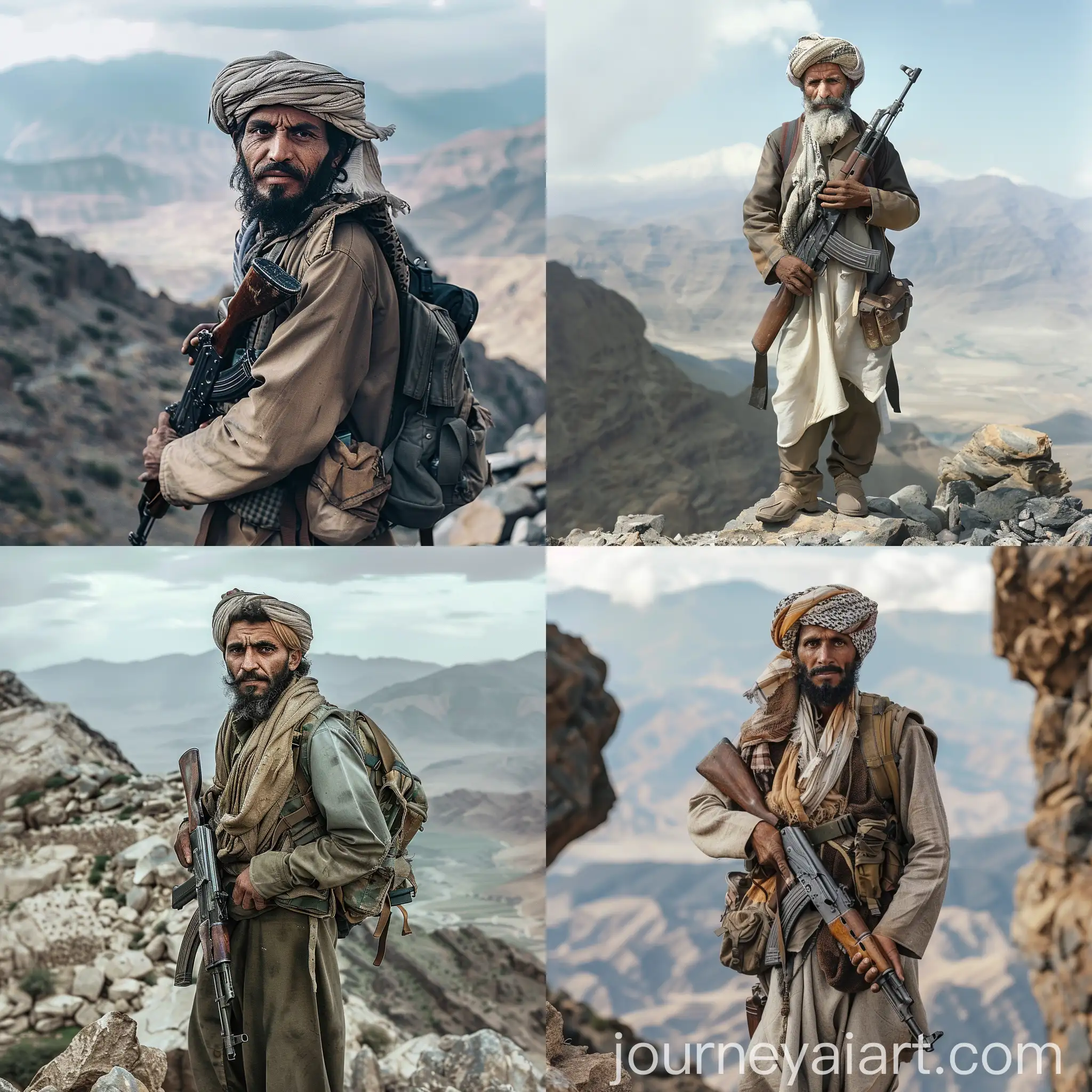 Confident-Yemeni-Man-with-Kalashnikov-47-on-Mountain-Top