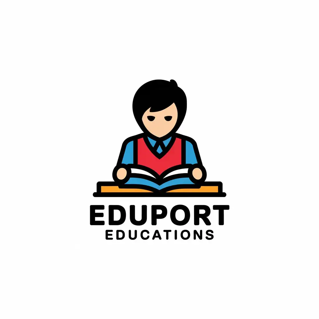 a vector logo design,with the text "Eduport Educations", main symbol:Student,Moderate,be used in Education industry,clear background