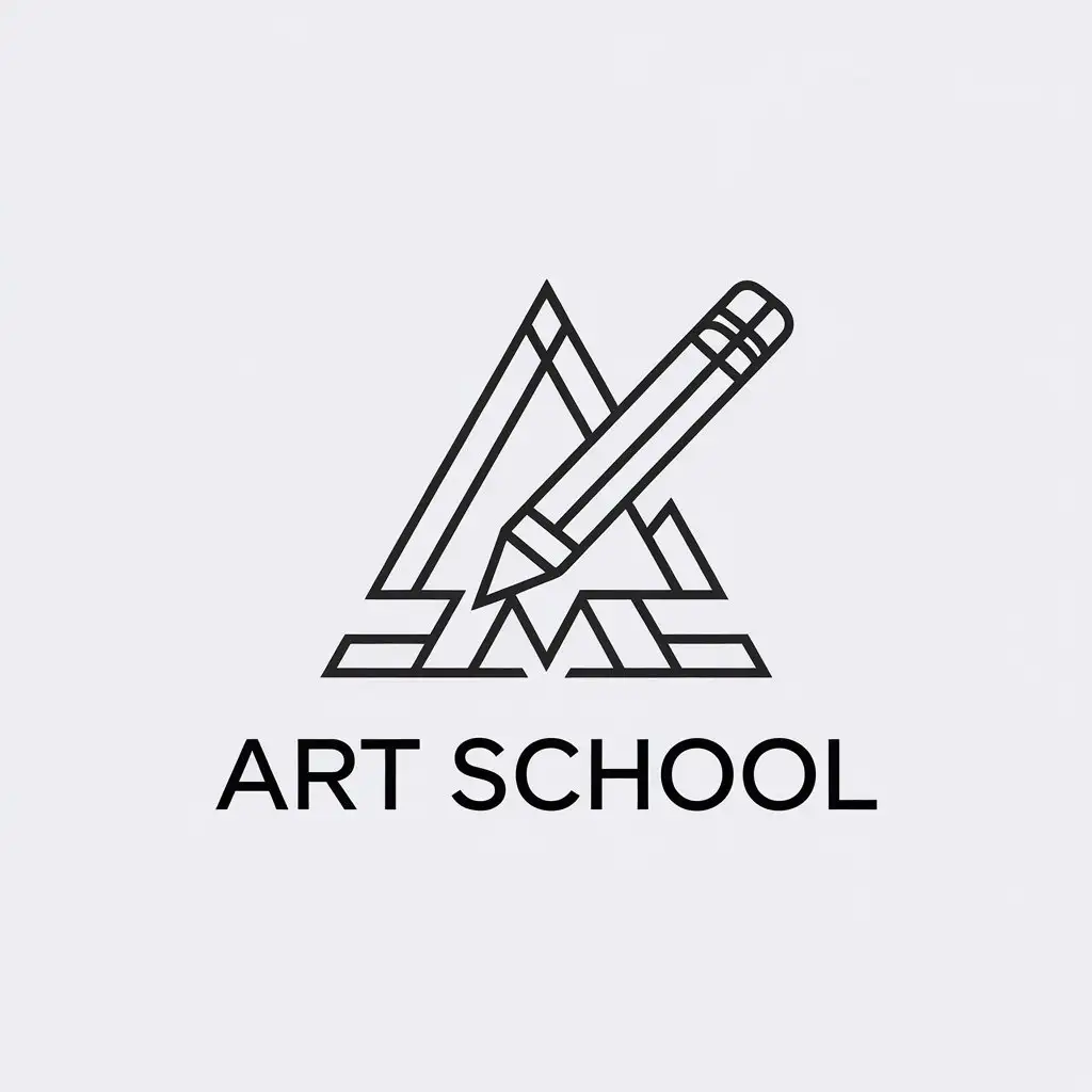 LOGO-Design-for-Art-School-Minimalistic-Vector-Logo-with-Drawing-Art-Theme