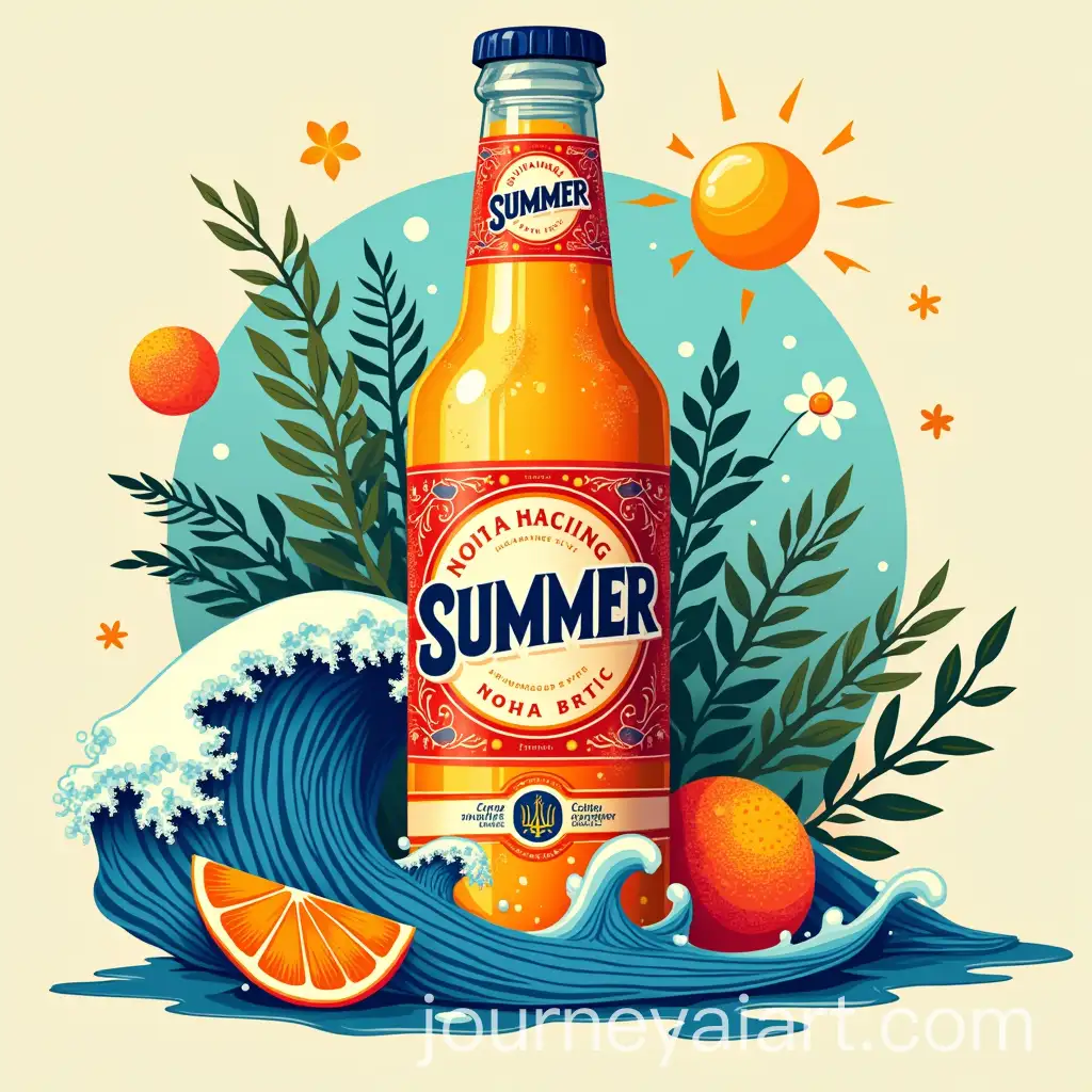 Vibrant-Summer-Drink-Design-with-Ukrainian-Spirit-and-Retro-Aesthetics