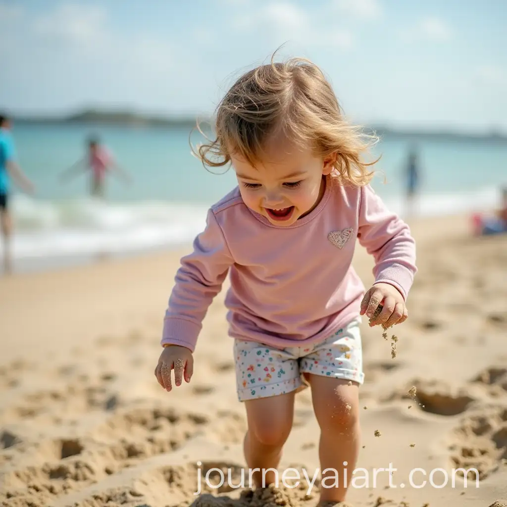 Young-Girl-Playing-Joyfully-in-the-Sand-on-a-Beach