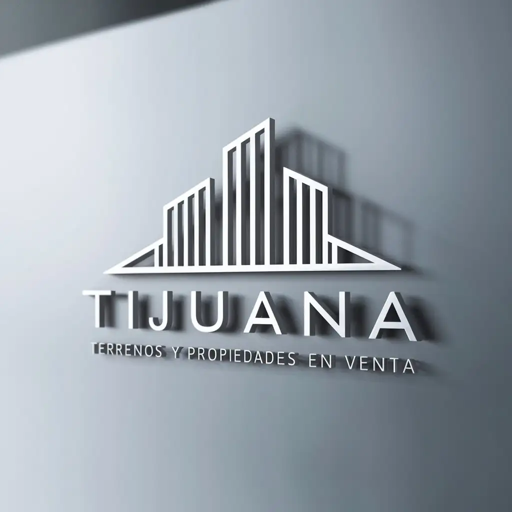 a logo design,with the text "Tijuana, Baja California.", main symbol:Terrenos y Propiedades en Venta,complex,be used in Real Estate industry,clear background