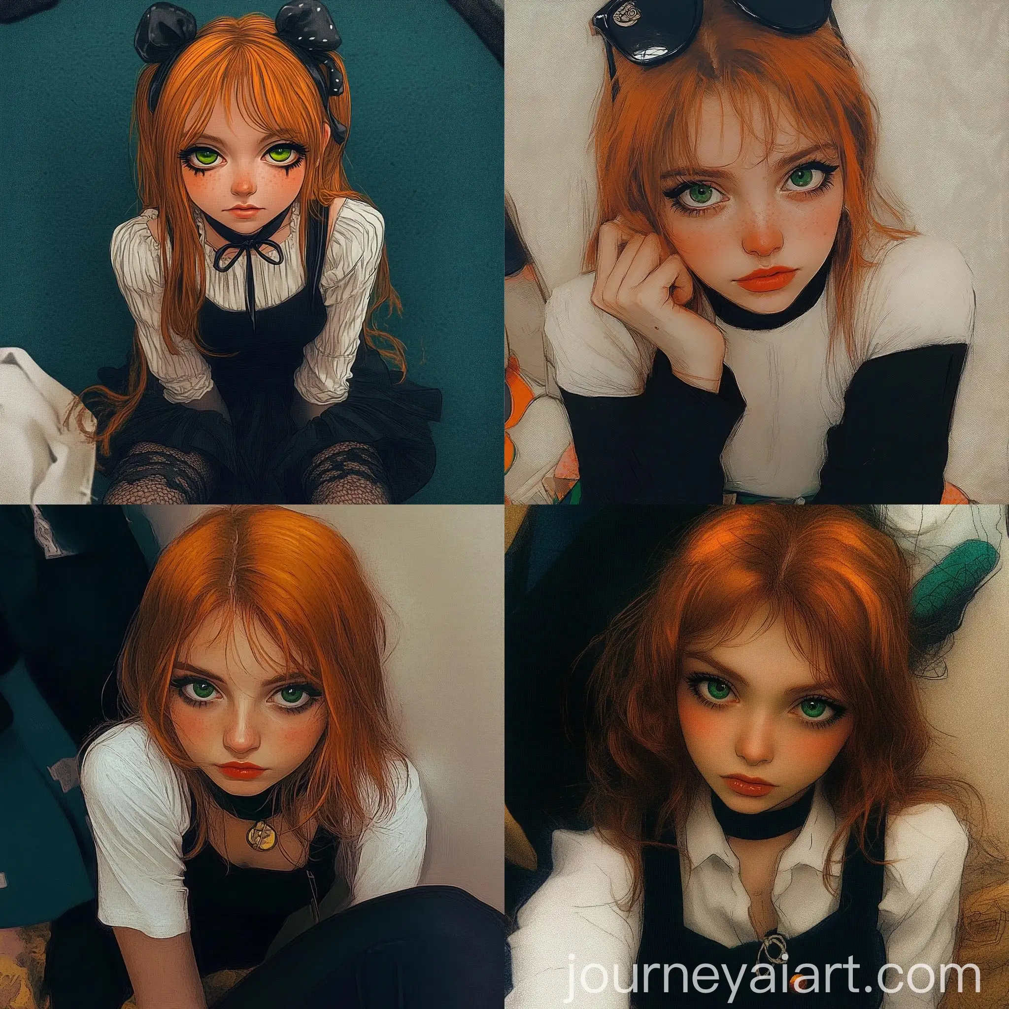 Kawaii-Style-Portrait-of-a-Female-with-Orange-Hair-and-Green-Eyes