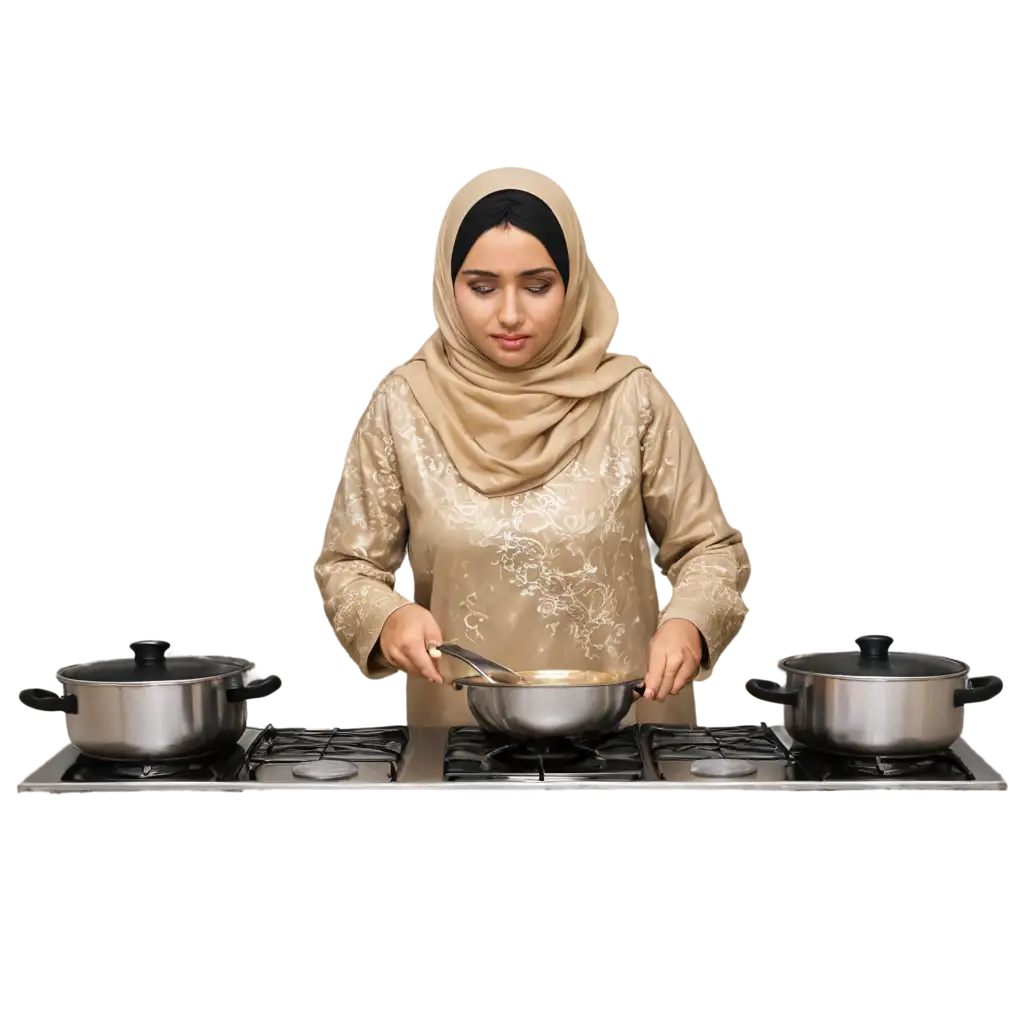 Pakistani-Woman-in-Shalwar-Kameez-and-Hijab-Cooking-HighQuality-PNG-Image-for-Cultural-and-Culinary-Depictions