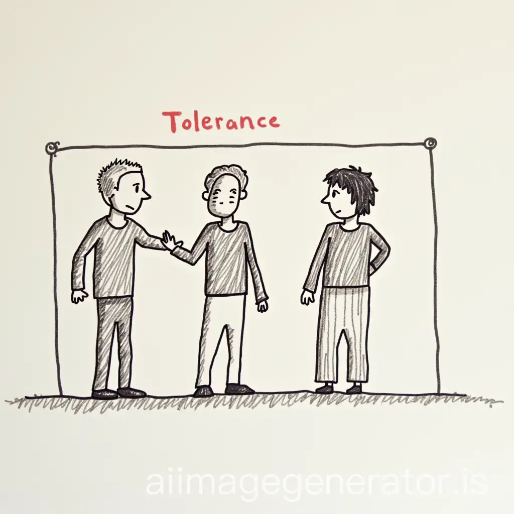 make the simplest drawing possible on the theme 'Tolerance'