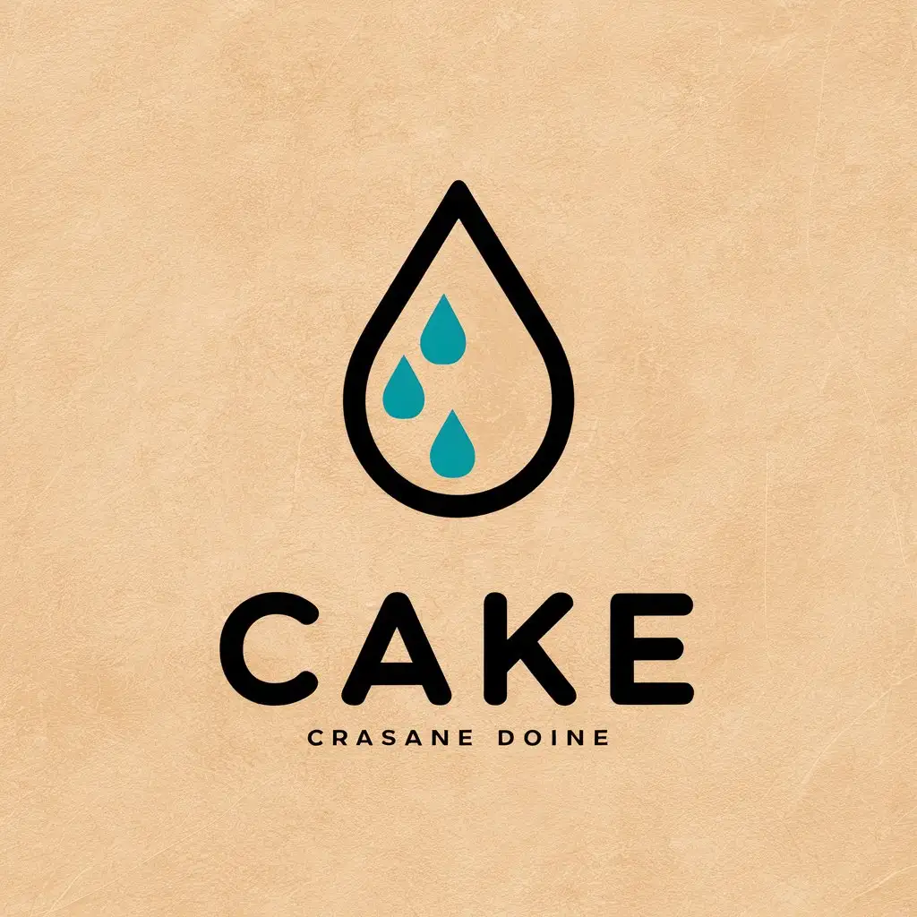 a vector logo design,with the text "cake", main symbol:Water droplet M,Moderate,clear background