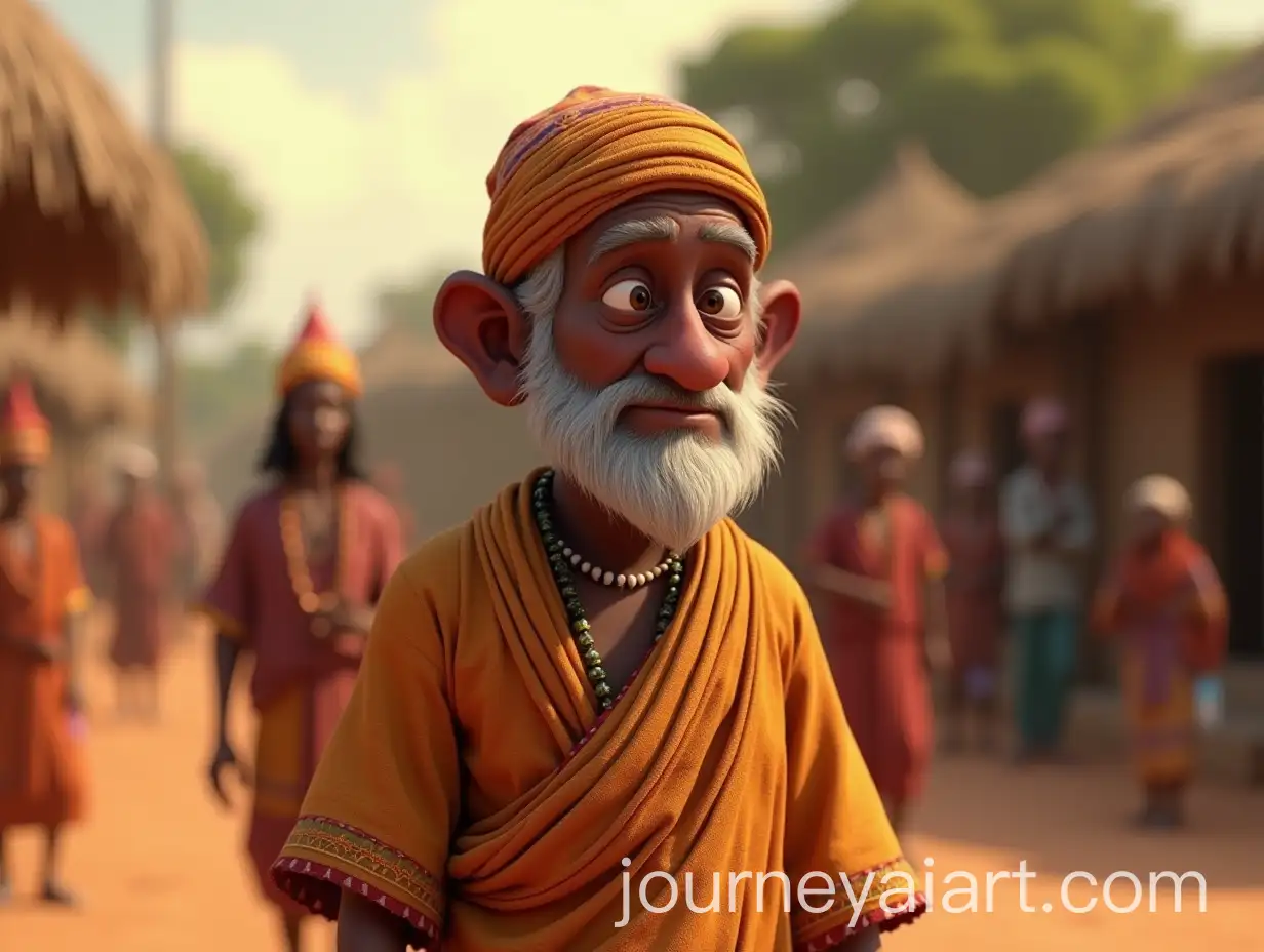 African-Elderly-Man-in-Traditional-Attire-with-DreamWorks-Animation-Style