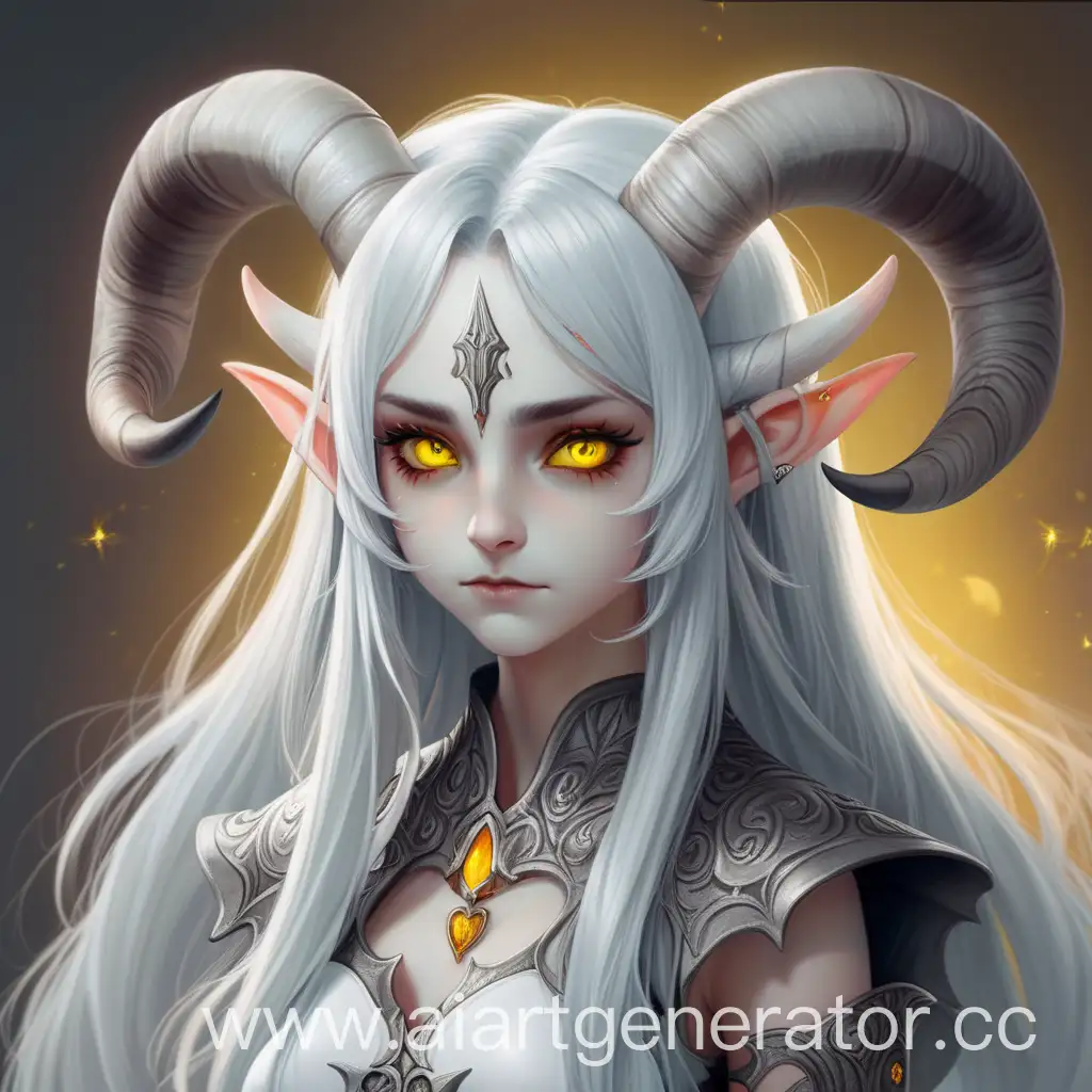 Kind-Demon-Girl-with-Ram-Horns-and-Yellow-Eyes