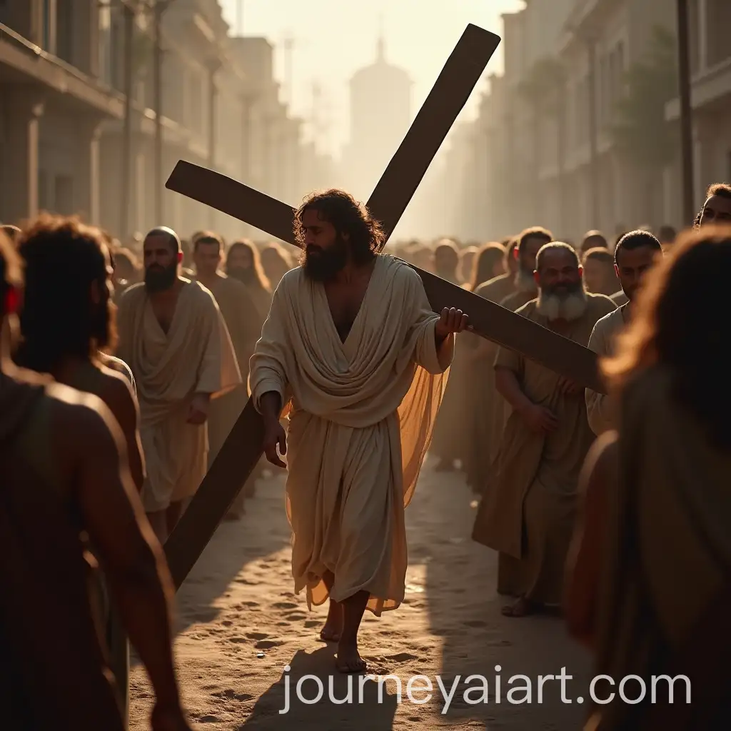 Jesus-Carrying-the-Cross-Amidst-Mocking-Crowd