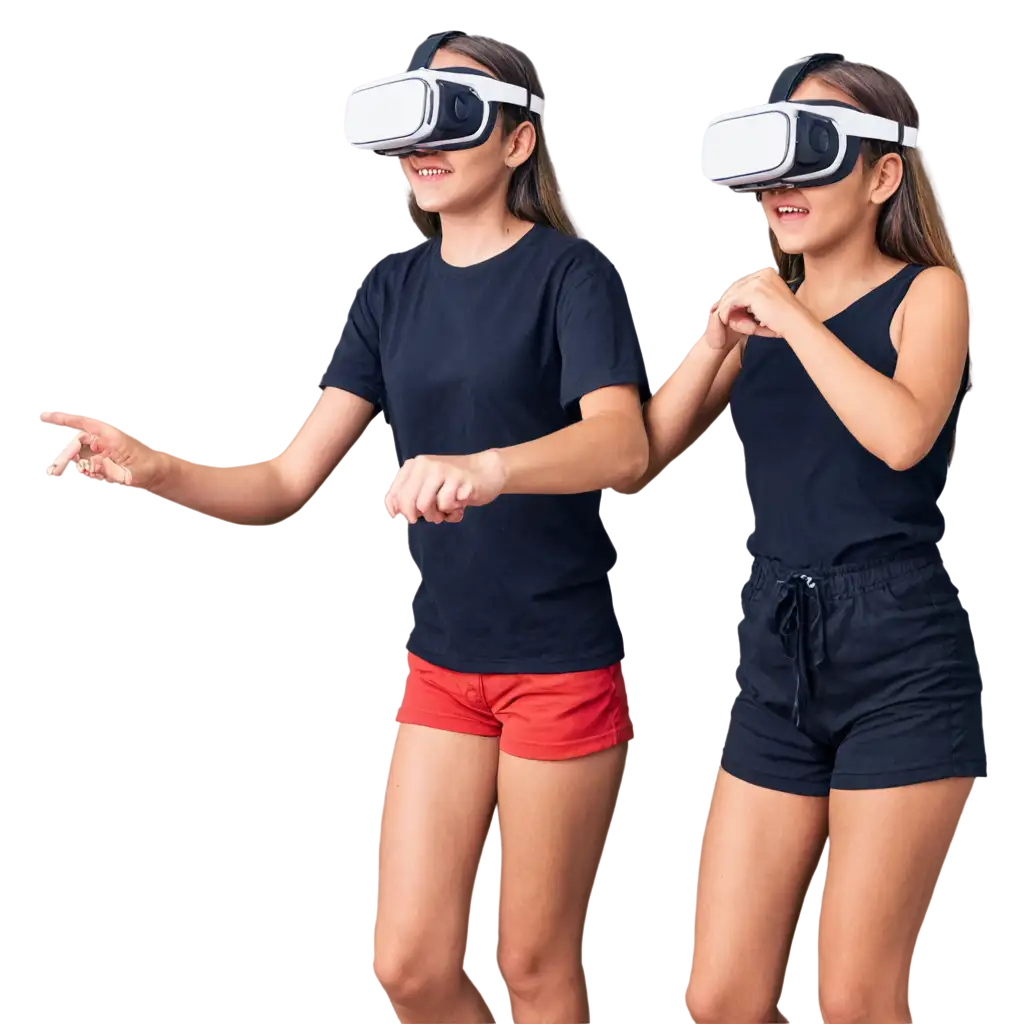 Girls-Playing-VR-Quest-HighQuality-PNG-Image-for-Gaming-and-Virtual-Reality-Themes
