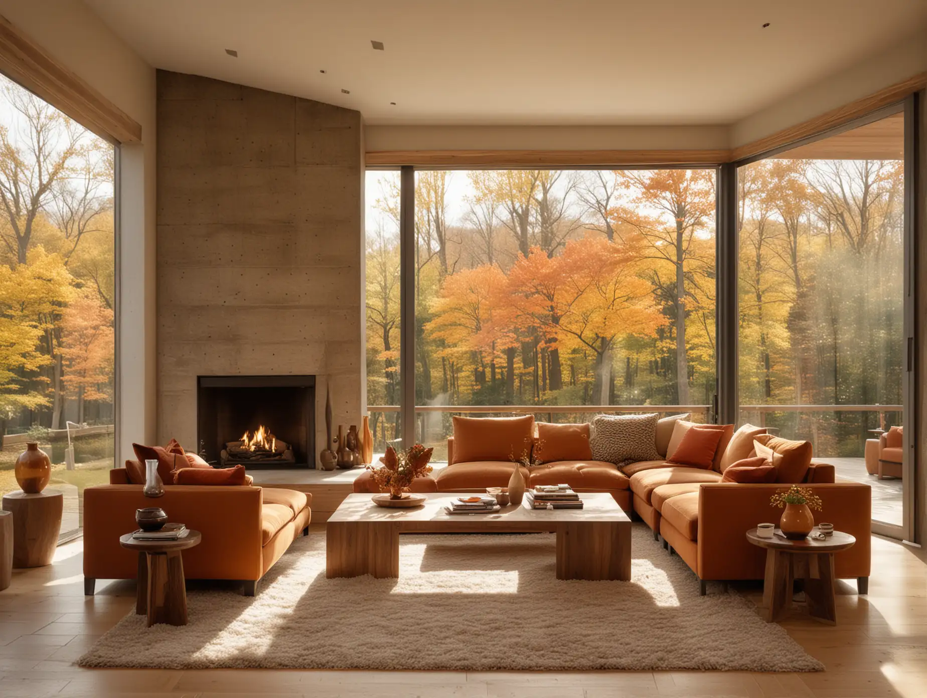 Cozy-Living-Room-with-Sunlight-and-Autumn-Foliage