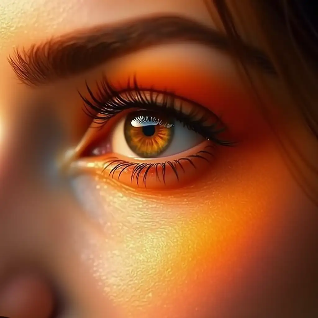 Orange eye woman with lashes