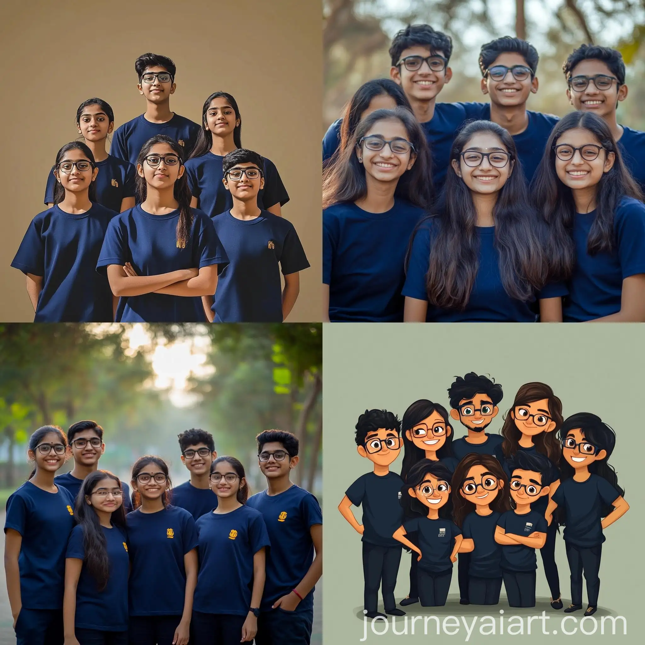 Group-Photo-of-Indian-College-Students-in-Navy-Blue-Uniforms