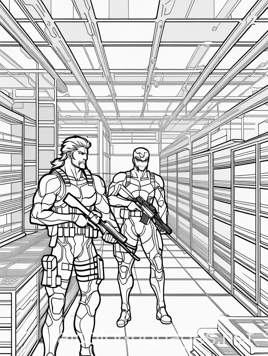 Stealthy-Solid-Snake-on-Enemy-Base-Coloring-Page