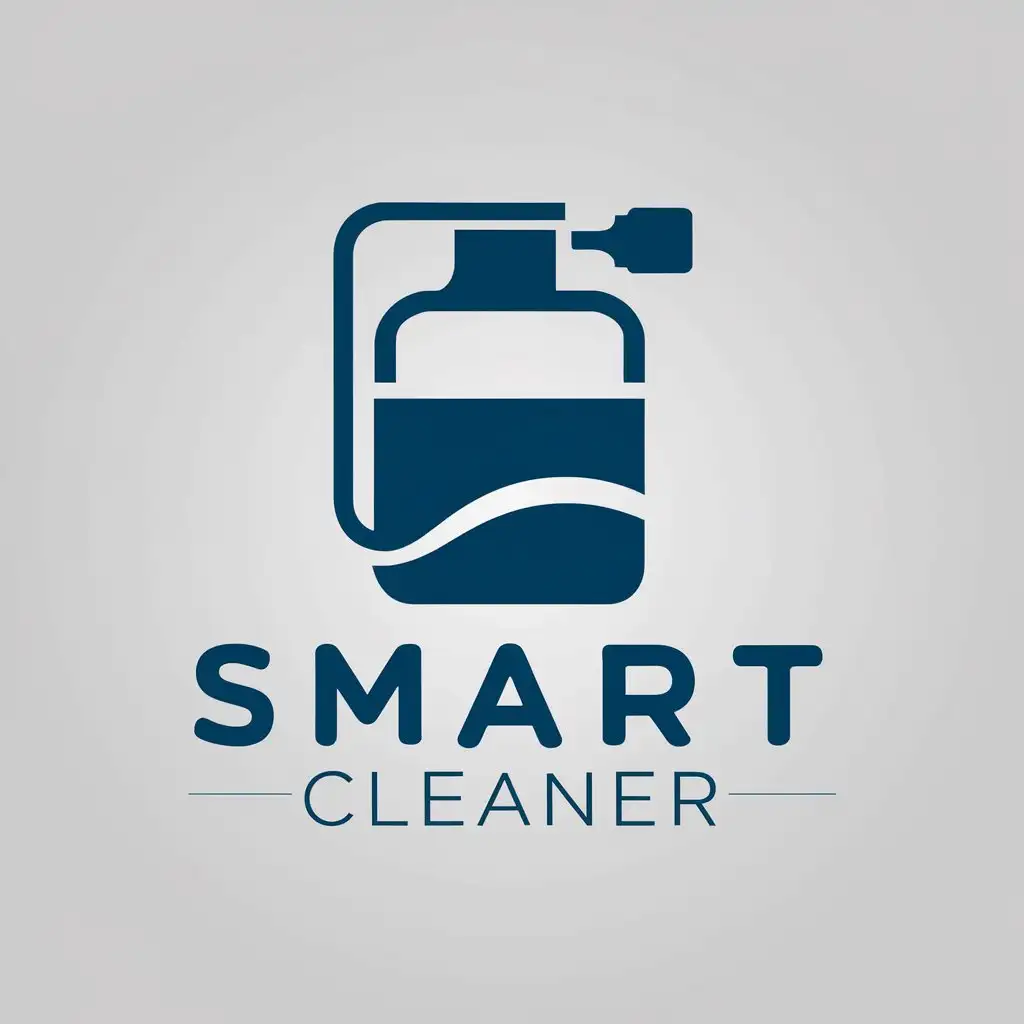 a vector logo design,with the text "smart cleaner", main symbol:water tank,Minimalistic,be used in Technology industry,clear background