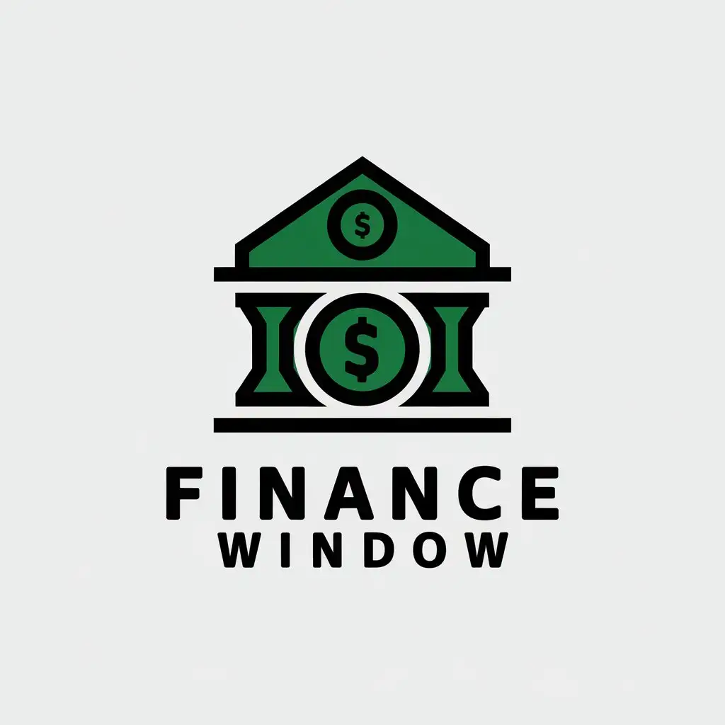 LOGO Design for Finance Window Vector Logo with Money Bank Symbol for the Finance Industry