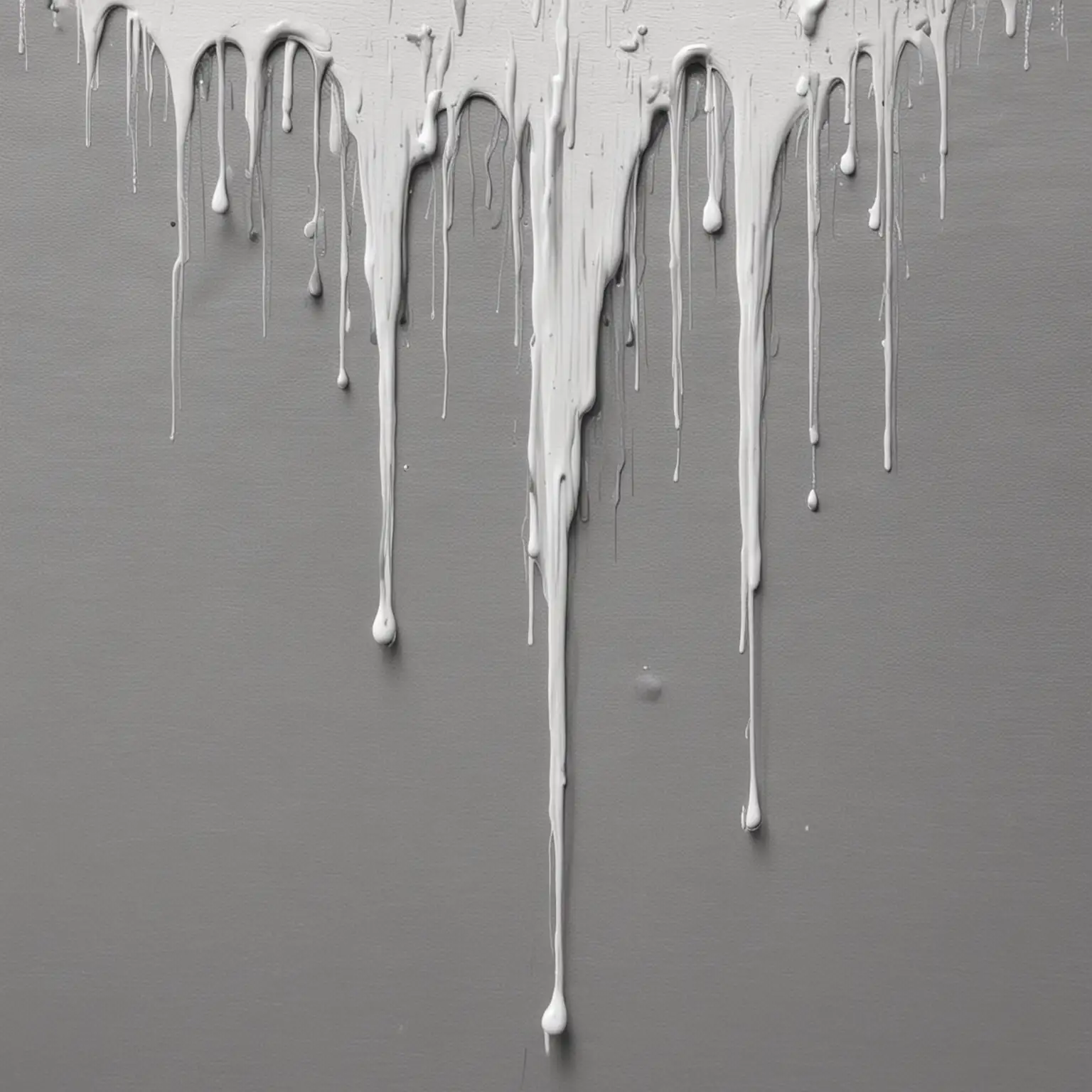 Abstract White Paint Dripping on Gray Background