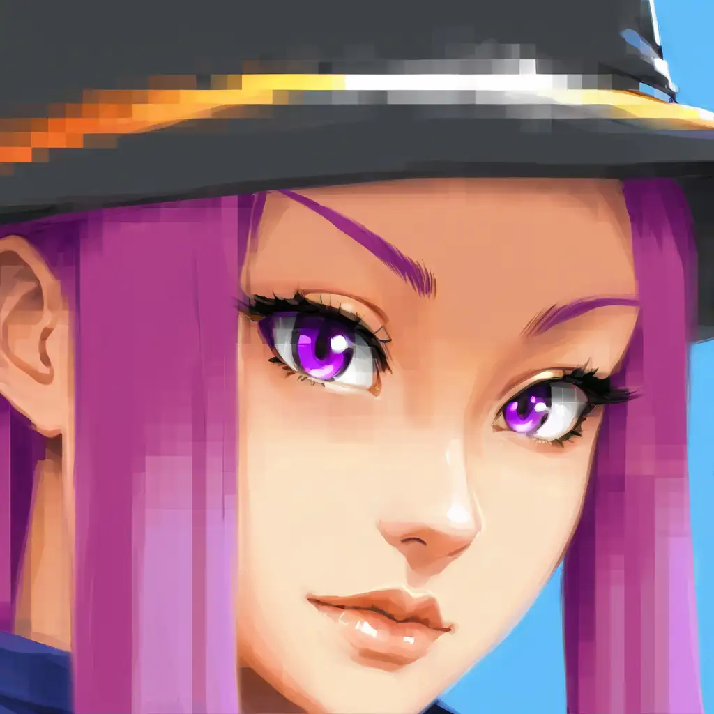 Young-Woman-with-Purple-Hair-and-Wizard-Hat-in-Manga-Style-Concept-Art