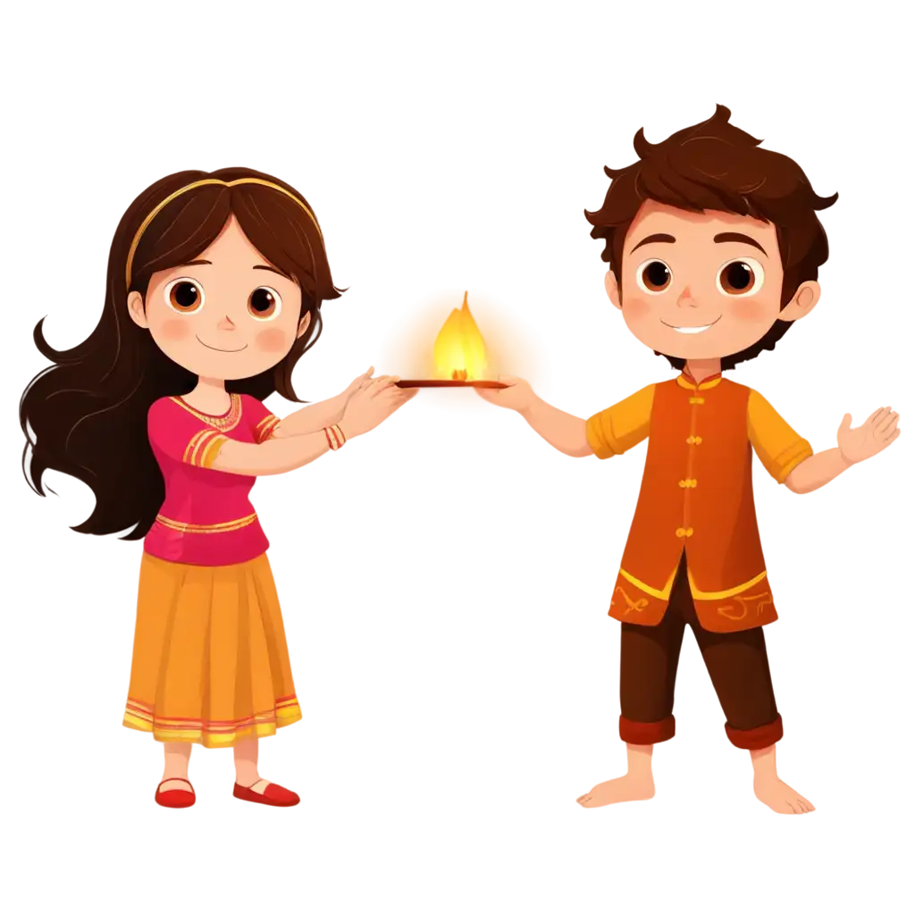 Diwali-Celebration-PNG-Joyful-2D-Animation-of-a-Girl-and-Boy-Sharing-Phujadi