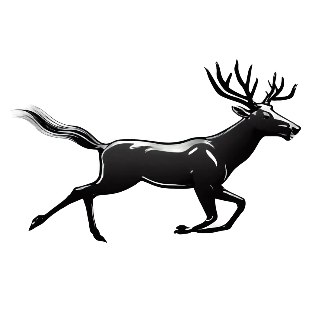 HighQuality-PNG-Logo-of-a-Deer-Running-in-Black-and-White-Vector-Style