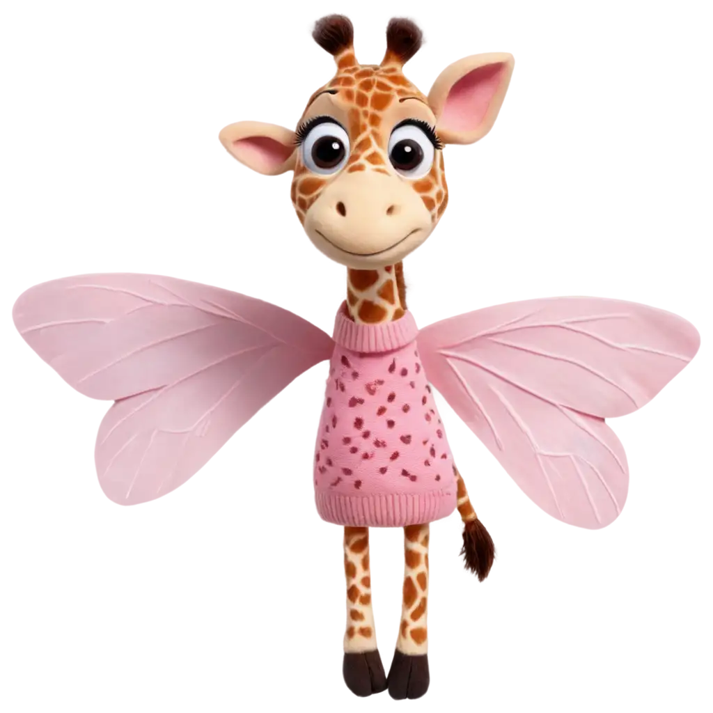 Giraffe-with-a-Pink-Sweater-and-Butterfly-Wings-PNG-Vibrant-and-Whimsical-Image-for-Various-Creative-Projects