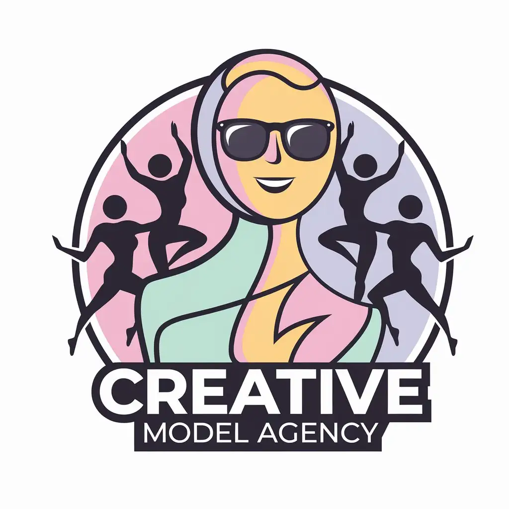 LOGO Design For Creative Model Agency Pastel Silhouettes of Human Figures